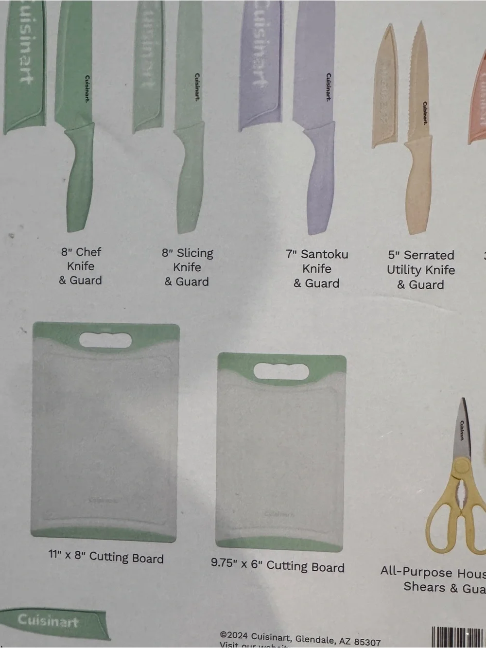 Cuisinart Advantage 14 Pc Ceramic Coated Stainless Steel Knife Set & Cut Board